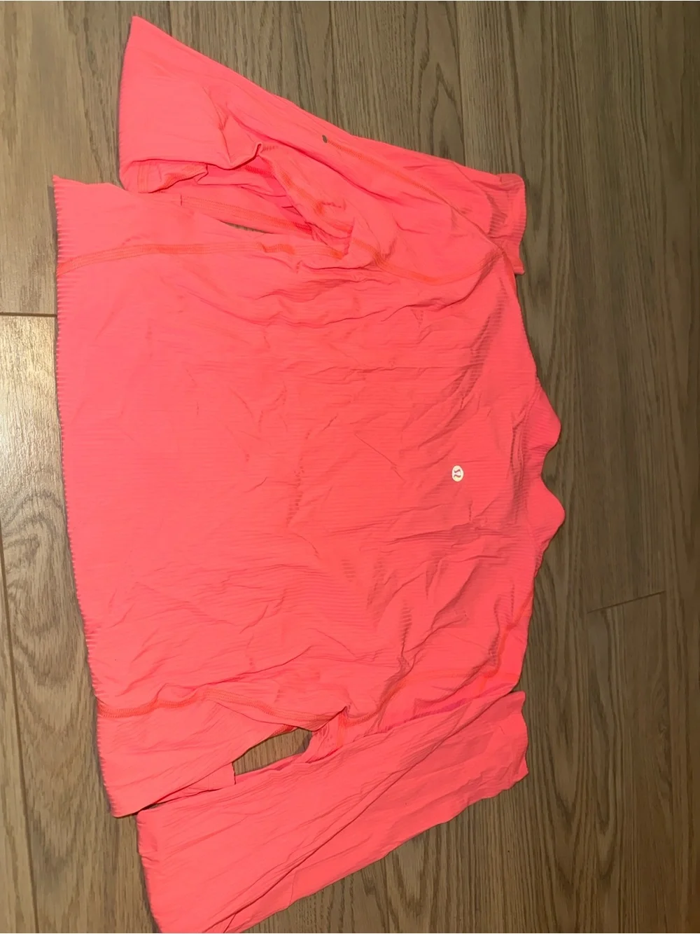 Women's Neon Coral Long-Sleeve Zip-Front Top